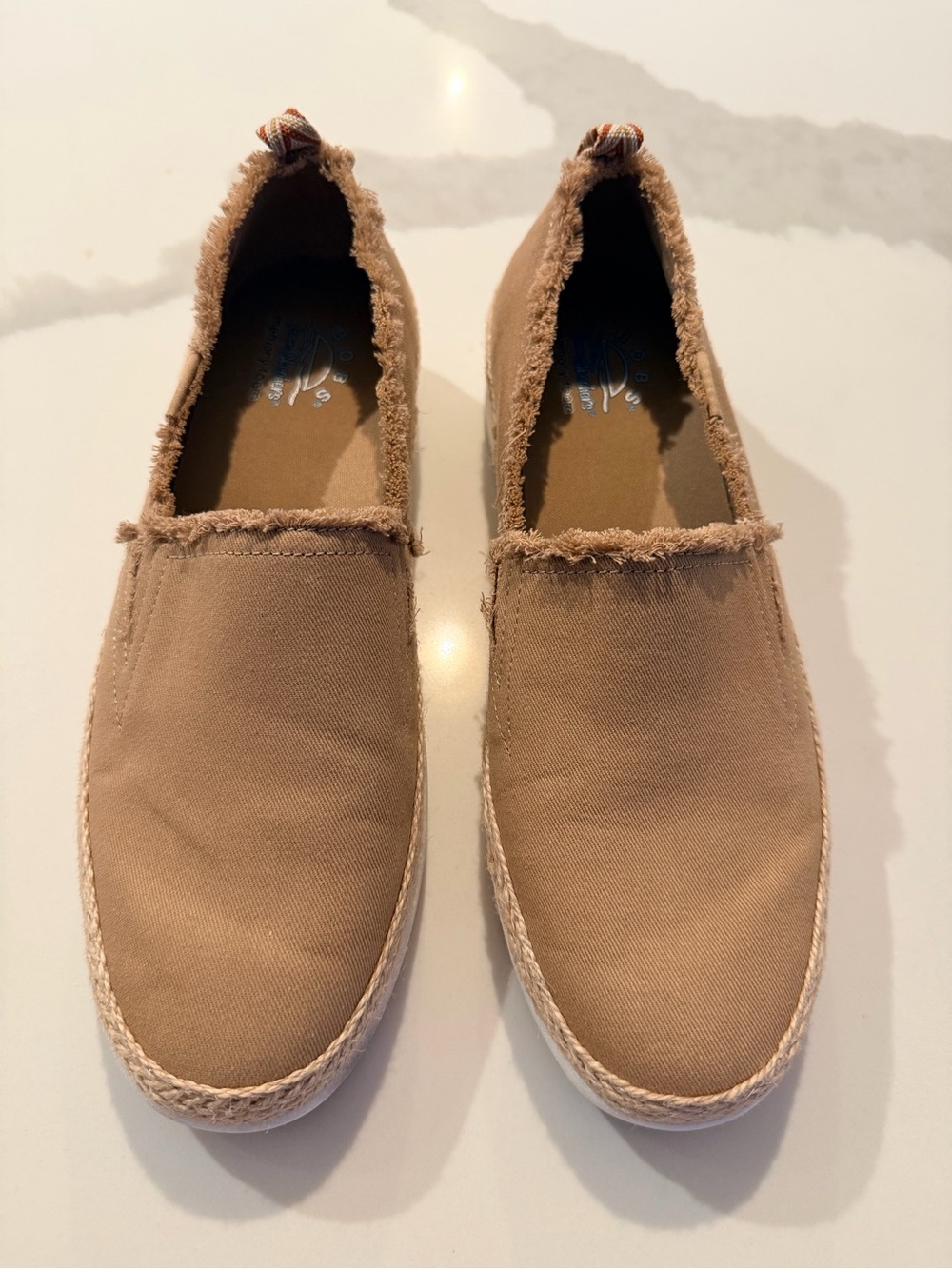 BOBS from Skechers Tan Canvas Slip-On Espadrille Sneakers